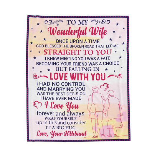 To My Wonderful Wife | Velveteen Plush Blanket