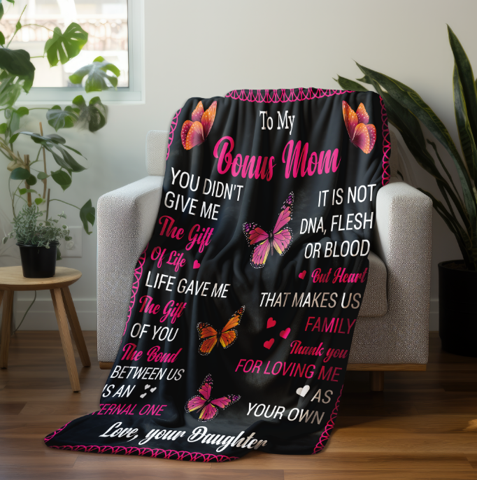 To My Bonus Mom | Velveteen Plush Blanket